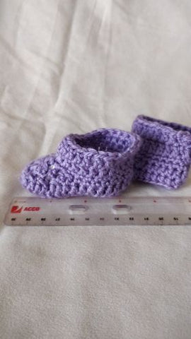 Purple Booties - Crocheted