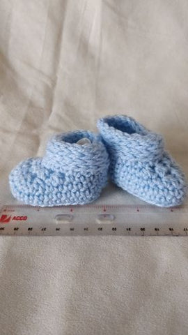 Blue  Booties - Crocheted