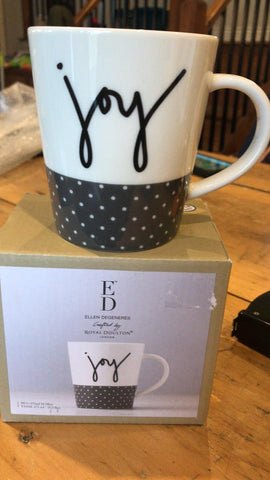 ED Ellen DeGeneres "Joy" Coffee Mug  - Collectible - NEW IN BOX