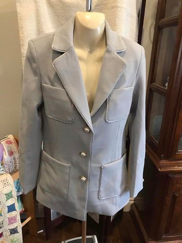 Jianda Grey Blazer with Silver Piping NWt