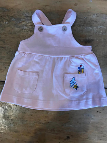 Indigo Baby Peach Dress- NWOT - Size 3-6months