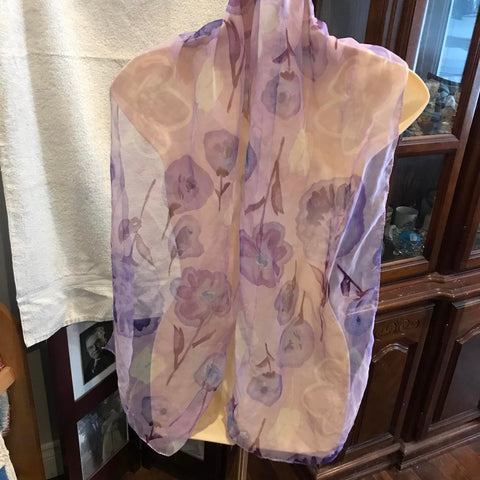 Purple Floral Scarf