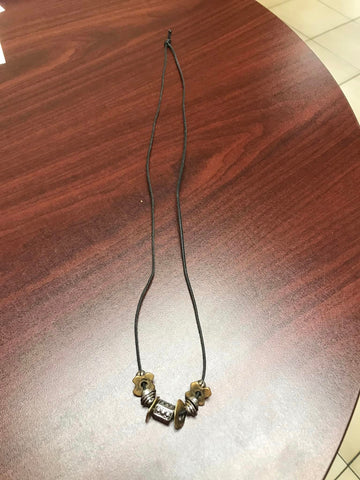 Black Rope Beaded Necklace - GU