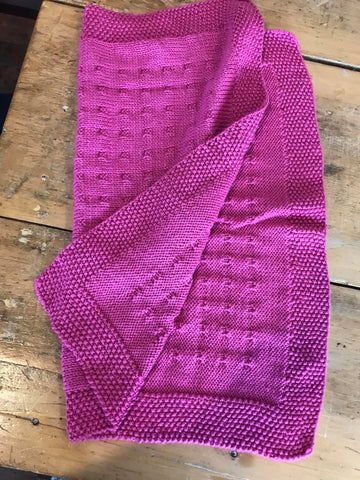 Hand Knit Pink Stroller/Car Seat Blanket - Handmade