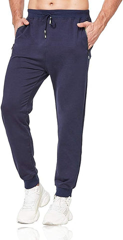 ZOXOZ Mens Jogging Sweatpants Joggers Pants with Zipper Pockets Drawstring - NEW