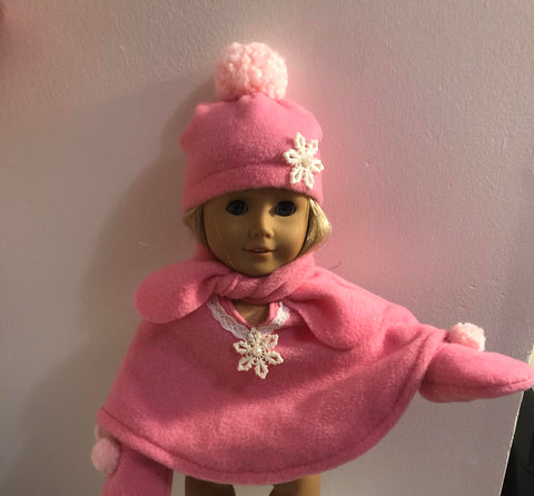 Fleece Poncho Set for 18" doll