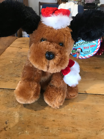 Christmas Crooner Dog Stuffy