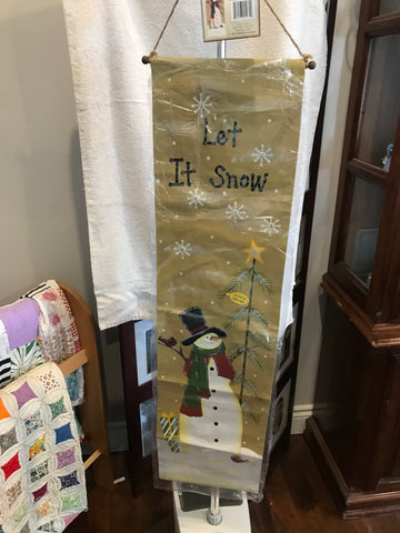 Let It Snow LED Snowman Banner