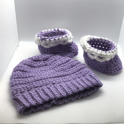 Bootie and Hat Set- Crocheted