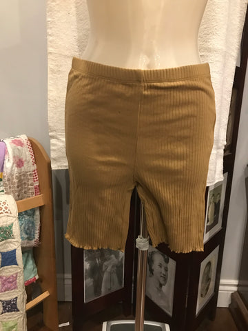 Tan Ribbed Shorts